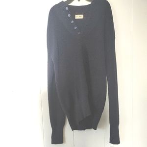 Vintage 80's L.L. Bean Men's 5 Button Sweater Blue Made In USA Medium